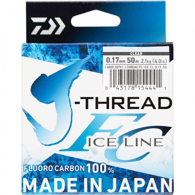 Леска DAIWA J-Thread Fluoro Carbon Ice Line 50м 0.15мм (прозрачная) 40003078 Леска DAIWA J-Thread Fluoro Carbon Ice Line 50м 0.15мм (прозрачная) 40003078