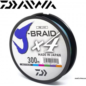 Шнур DAIWA J-Braid X4E 300м 0,13мм Multi Color