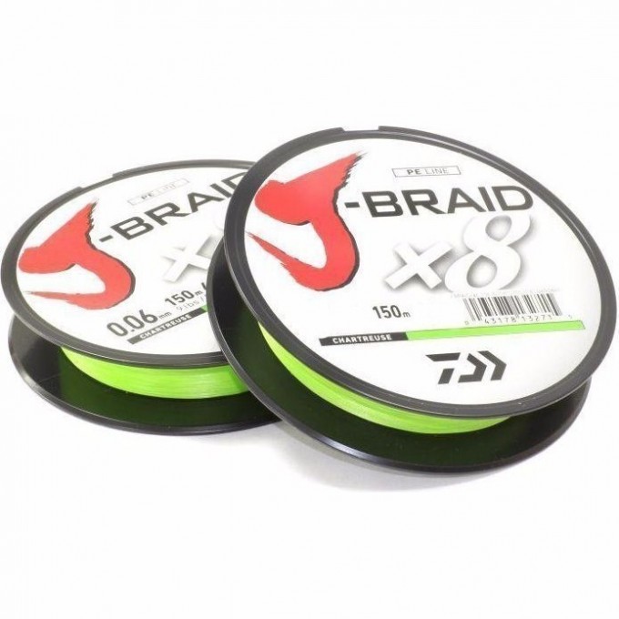 Шнур DAIWA J-Braid X8 0,06мм 150м chartreuse 12750-006 Шнур DAIWA J-Braid X8 0,06мм 150м chartreuse 12750-006